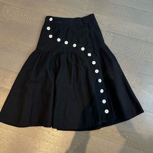 Button down black cotton skirt
